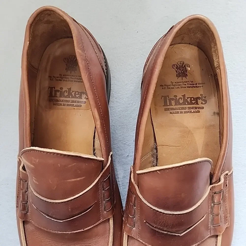 Trickers Tan Mens Penny Loafers Shoes UK 12-5 US 13‎ EU 47 Split Toe England